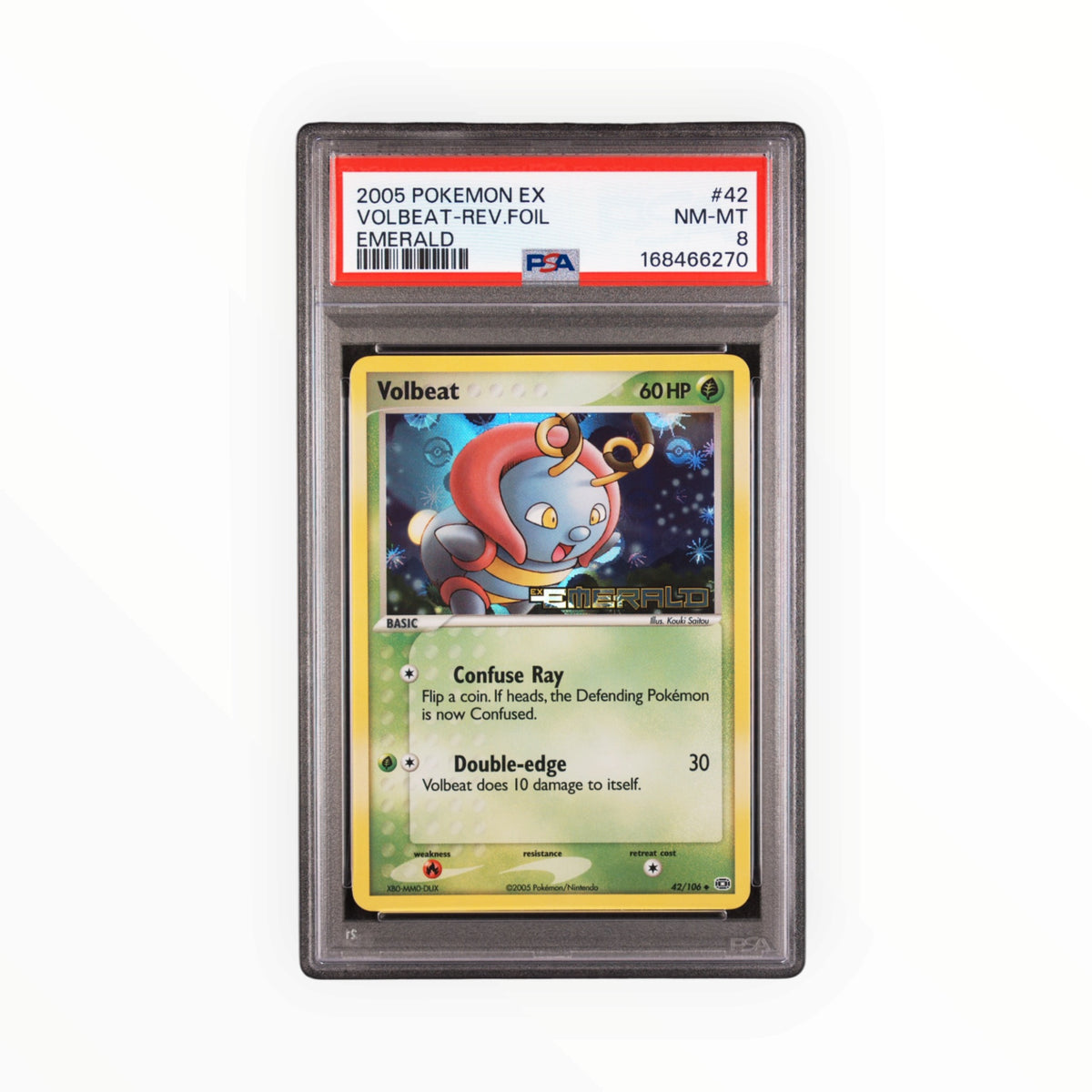 Pokemon Volbeat Reverse Foil #42 2005 EX Emerald PSA 8 POP 10