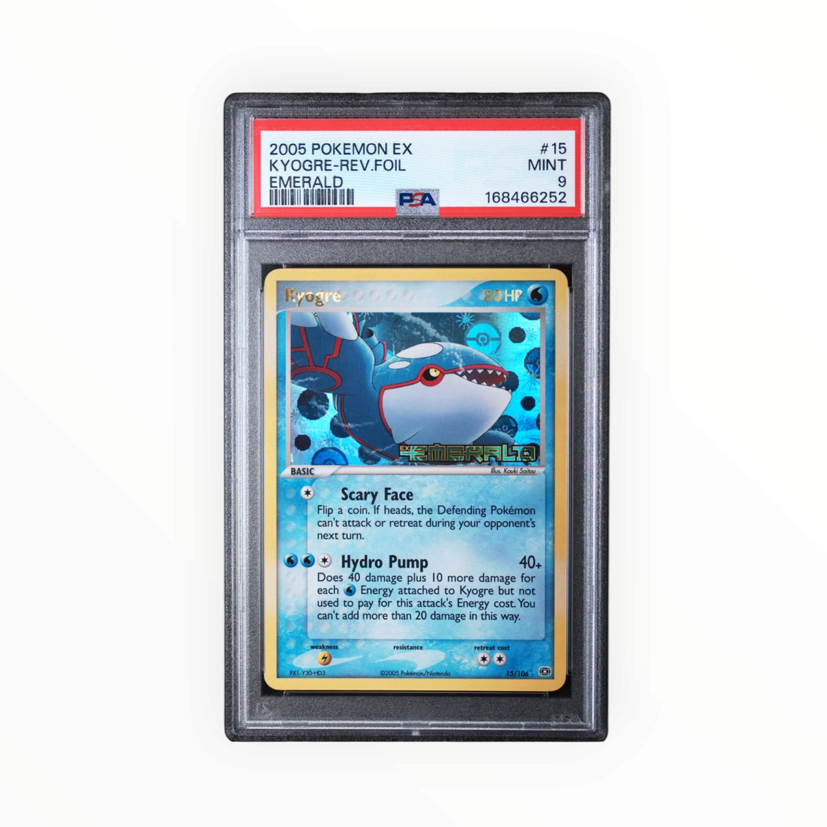 Pokemon Kyogre Reverse Foil #15 2005 EX Emerald PSA 9 Mint POP 88
