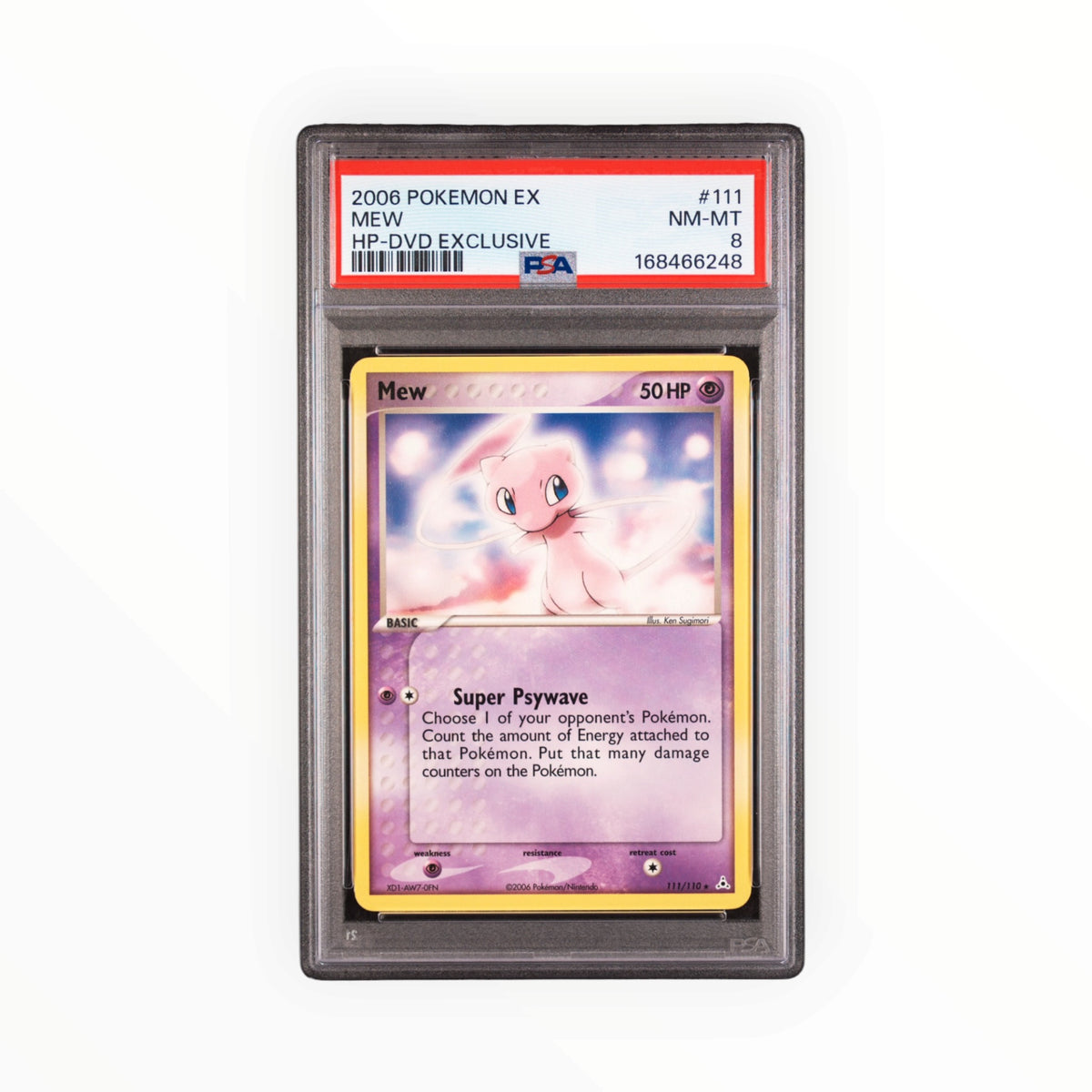 Pokemon Mew #111 DVD Exclusive 2006 EX Holon Phantoms PSA 8 POP 68