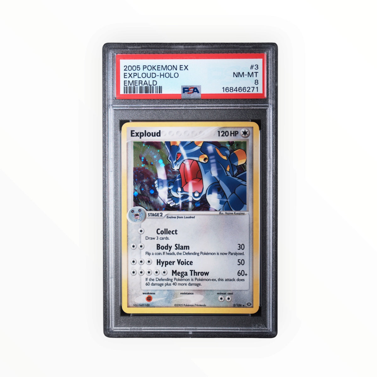 Pokemon Exploud Holo #3 2005 EX Emerald PSA 8 POP 54