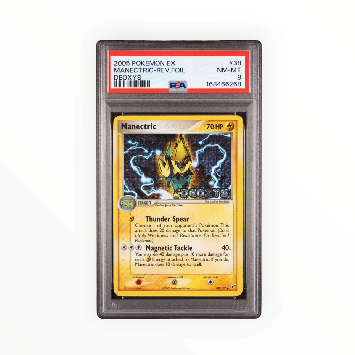 Pokemon Manectric Reverse Foil #38 2005 EX Deoxys PSA 8 POP 44