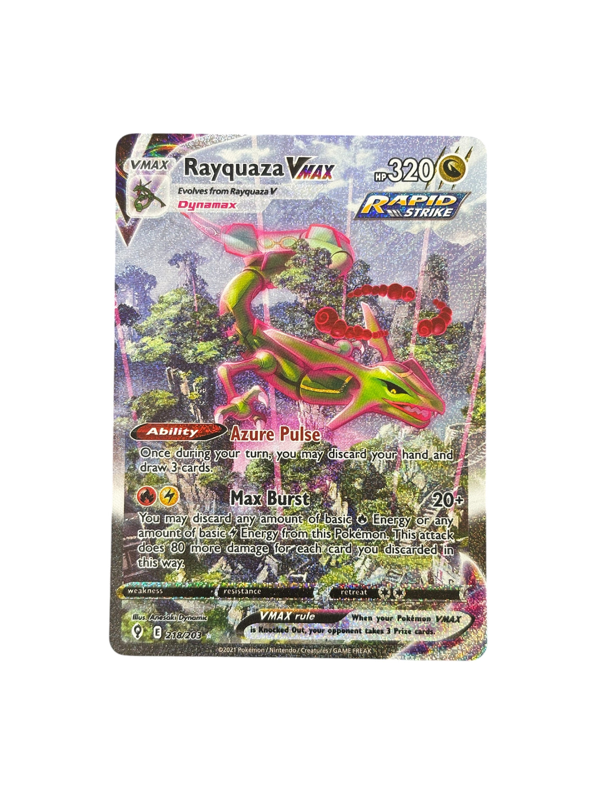 Rayquaza VMAX (Alternate Art Secret): Evolving Skies NM/M