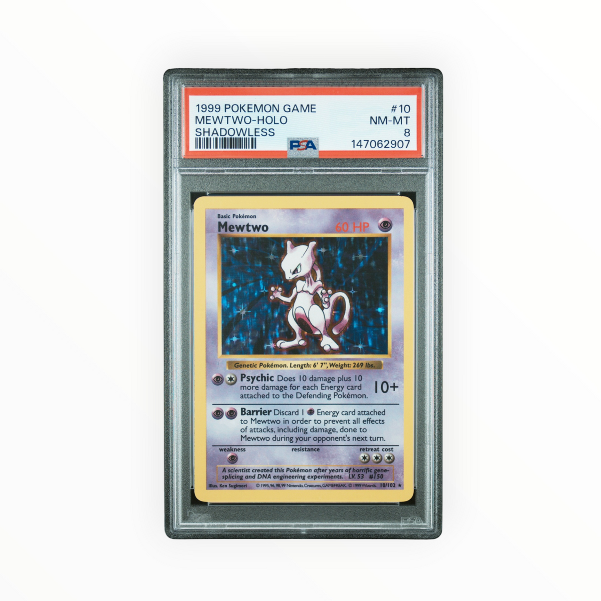 Mewtwo #10 Holo Shadowless Base Set PSA 8
